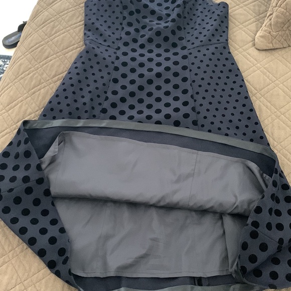 Boden NWOT Navy Wool Velvet Polka Dot Dress size 10R - Picture 14 of 17